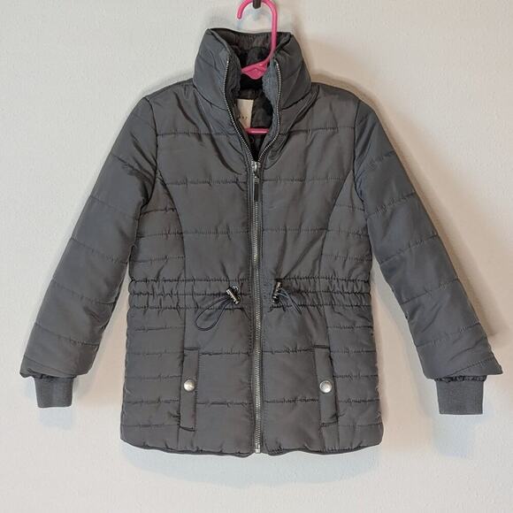 Copper Key Other - Copper Key Toddler Grey Faux Fur Lined Collar Full Zip Puffer Coat Size 2/3T